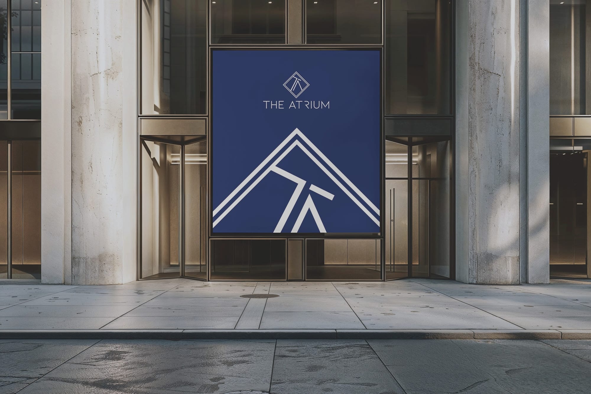 The Atrium logo billboard advertising