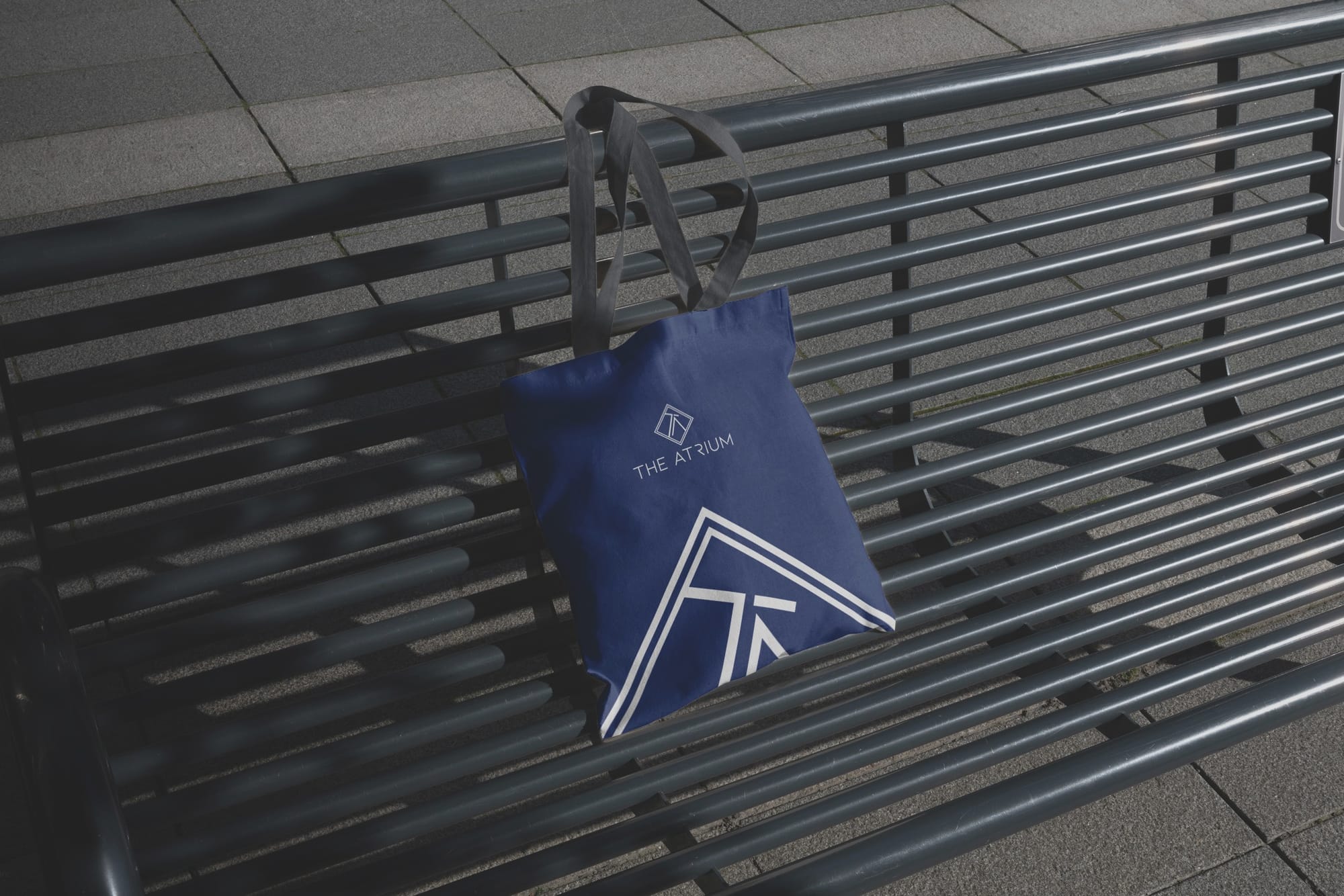 The Atrium logo on tote bag