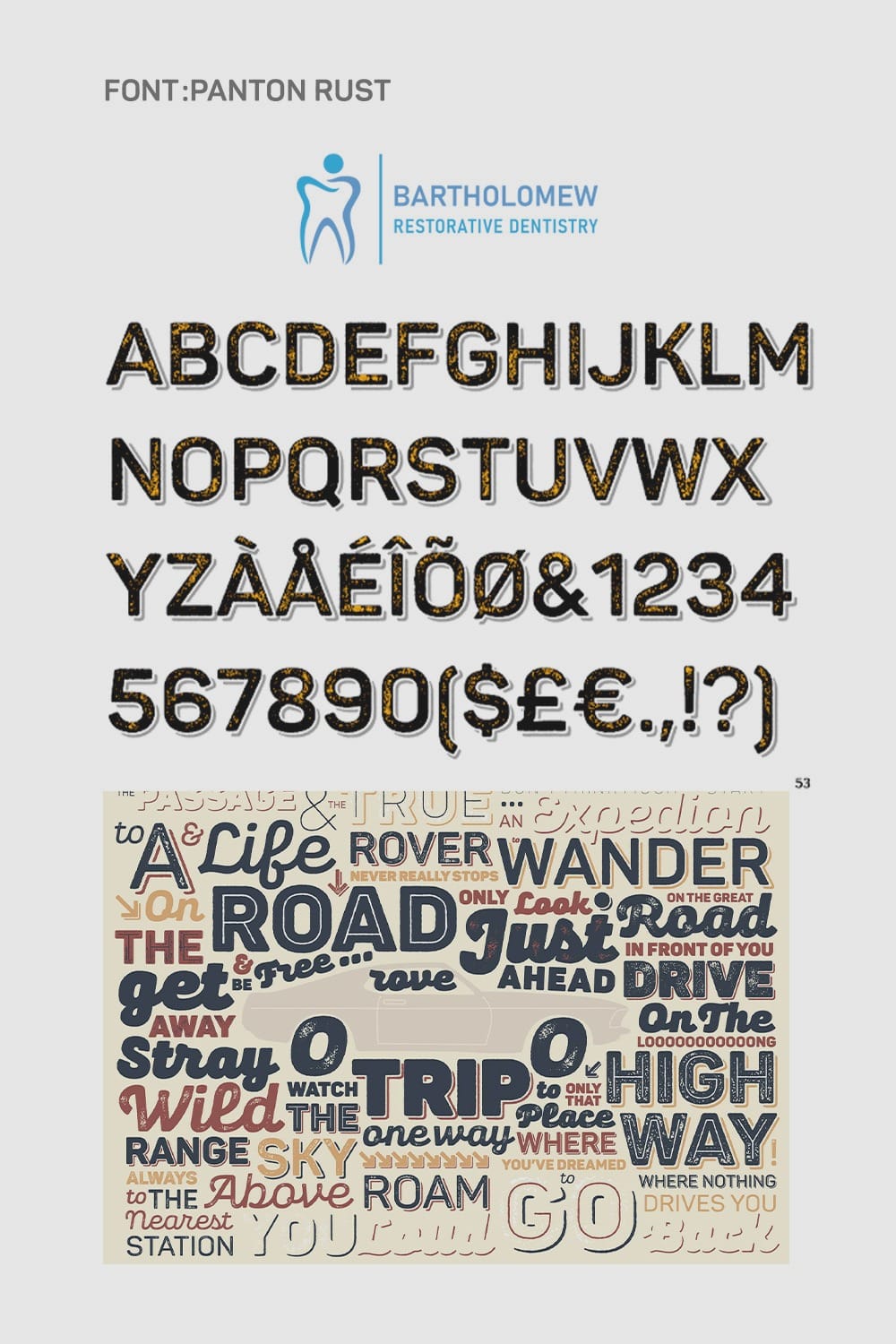 PANTON RUST font used in logo