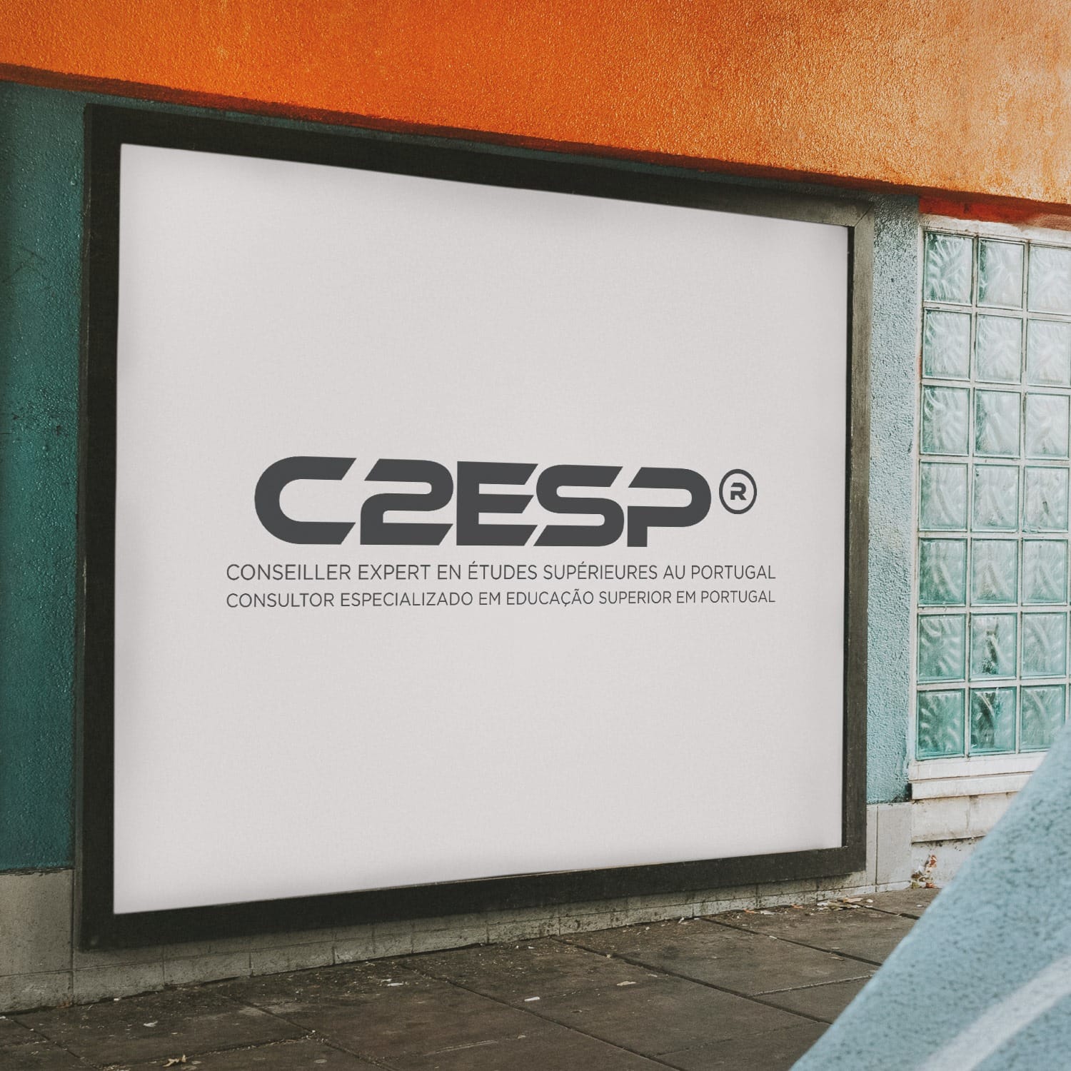 C2ESP modern logo board mockup