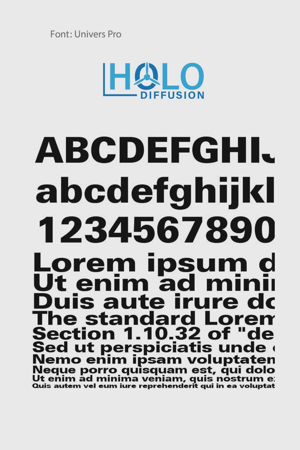 HoloDiffusion logo font UniversPro bold